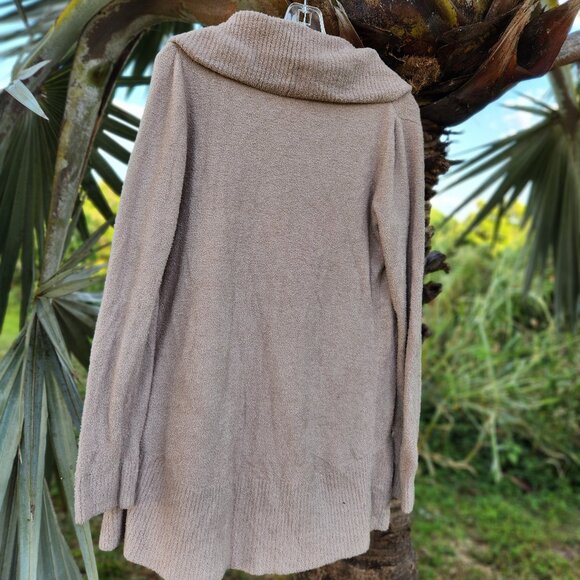 Barefoot Dreams CozyChic Lite Circle Cardigan M- DEEP TAUPE/BLUSH - Picture 4 of 7